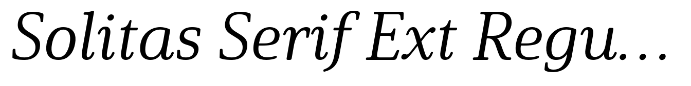 Solitas Serif Ext Regular Italic